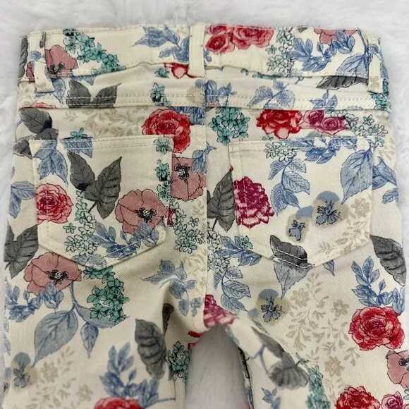H&M Baby Floral Print Skinny Jeans – Cream Multi - Picture 6 of 11